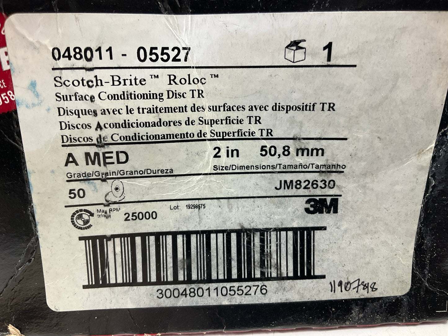 10 Discs - 3M 05527 Scotch-Brite Roloc Surface Prep Disc 2'' Diameter TR MED Grit