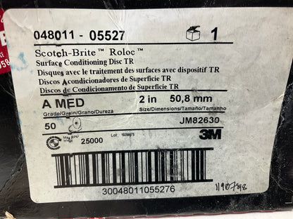 10 Discs - 3M 05527 Scotch-Brite Roloc Surface Prep Disc 2'' Diameter TR MED Grit