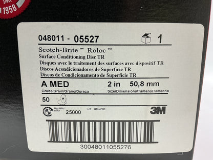 3M 05527 Scotch-Brite Roloc Surface Prep Disc 2'' Diameter TR MED Grit