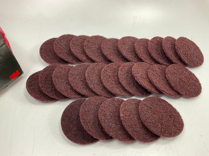 (25) 3M 05531 Surface Conditioning Quick Change Discs, 2'' Red (Medium) Prep Pad