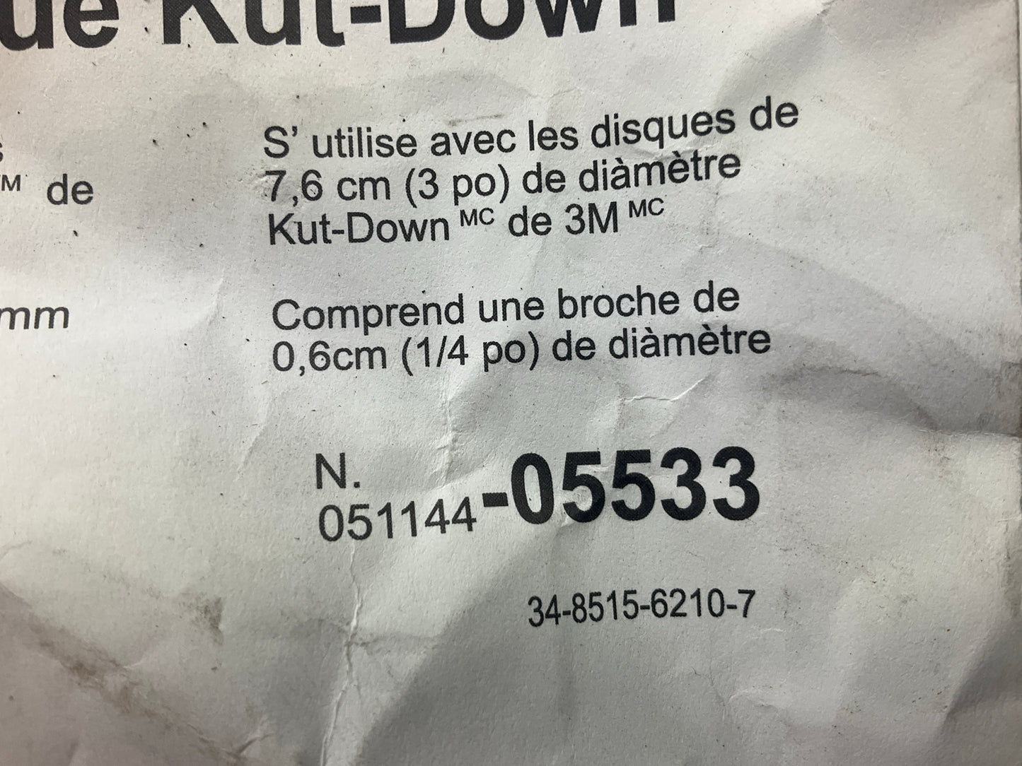 3M 05533 Kut-Down Disc Adaptor, 3 Inch, Adapter