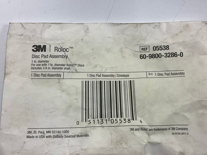 3M 05538 1'' Roloc Disc Pad Assembly For Drills Grinders & Sanders
