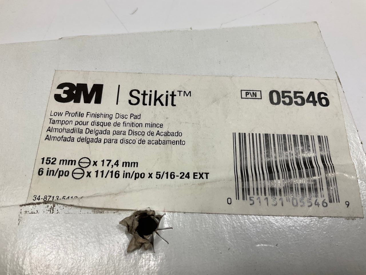 3M 05546 Stikit Low Profile 6'' Finishing Sanding PSA Disc Pad