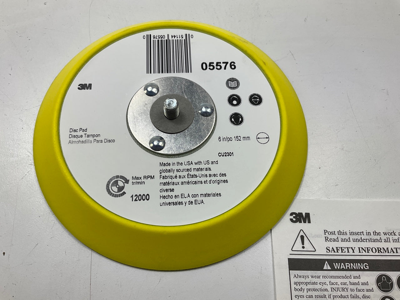 3M 05576 Stikit 6'' Durable Foam Disc Backup Pad W/ Tapered Edge