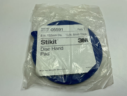 3M 05591 6'' X 1/4'' Stikit PSA Hand Sander Disc Sanding Pad Holder