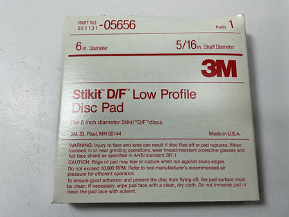 3M 05656 6''  Stikit Low Profile Buffing Disc Pad D/F MAX RPM 10,000