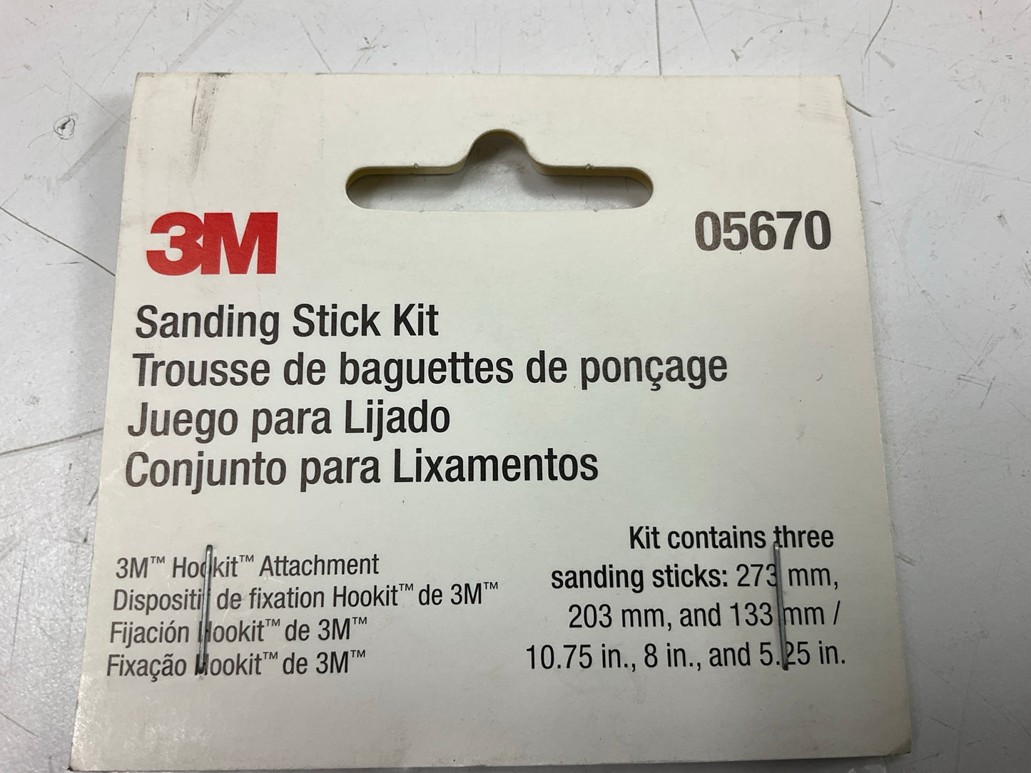 3M 05670 Hookit Sanding Stick Kit - 10.75'', 8'' & 5.25''