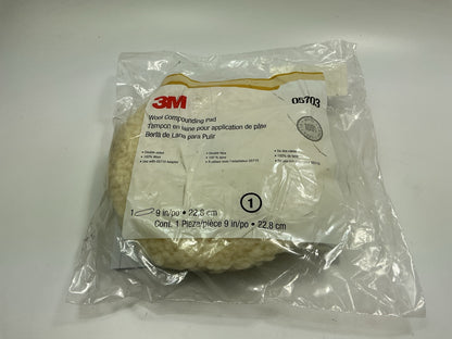 3M 05703 9'' Wool Compounding Buffing Pad Double Sided - Car Auto Detail Buff Pad