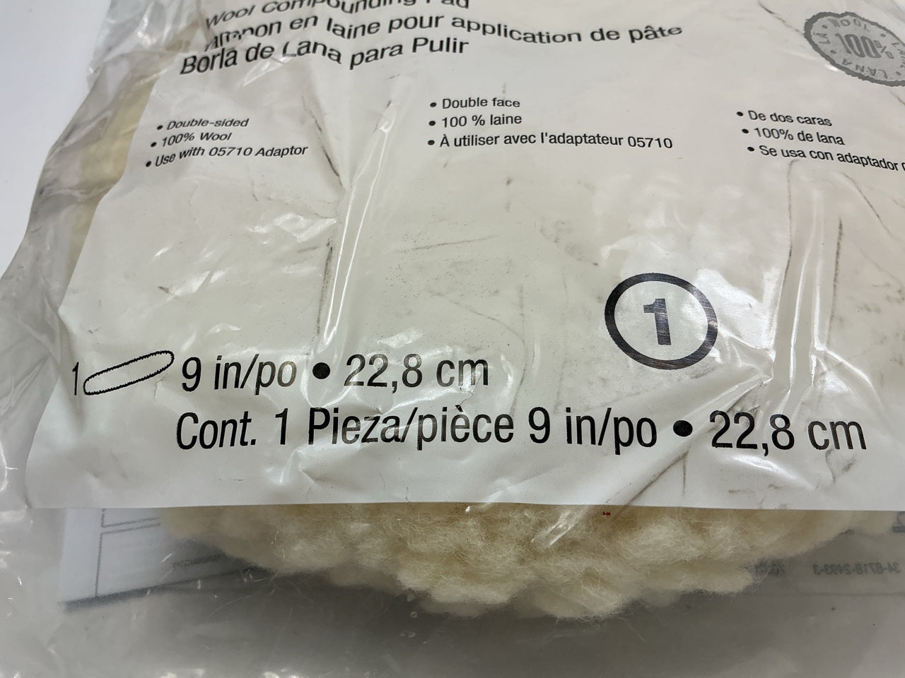 3M 05703 9'' Wool Compounding Buffing Pad Double Sided - Car Auto Detail Buff Pad