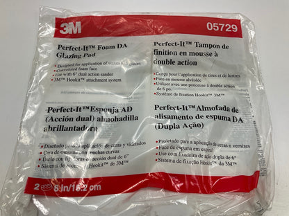 3M 05729 Perfect-It 6-3/4'' DA Glazing Buffing Pad 6'', Pack Of 2