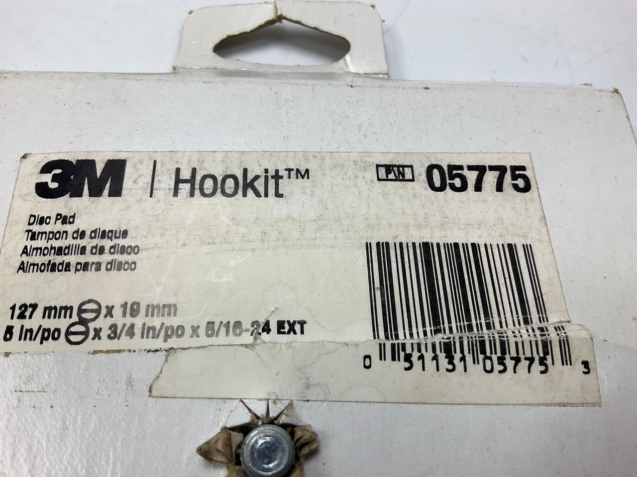 3M 05775 5'' Hookit Disc Pad, 5'' X 3/4'' X 5/16-24 Medium