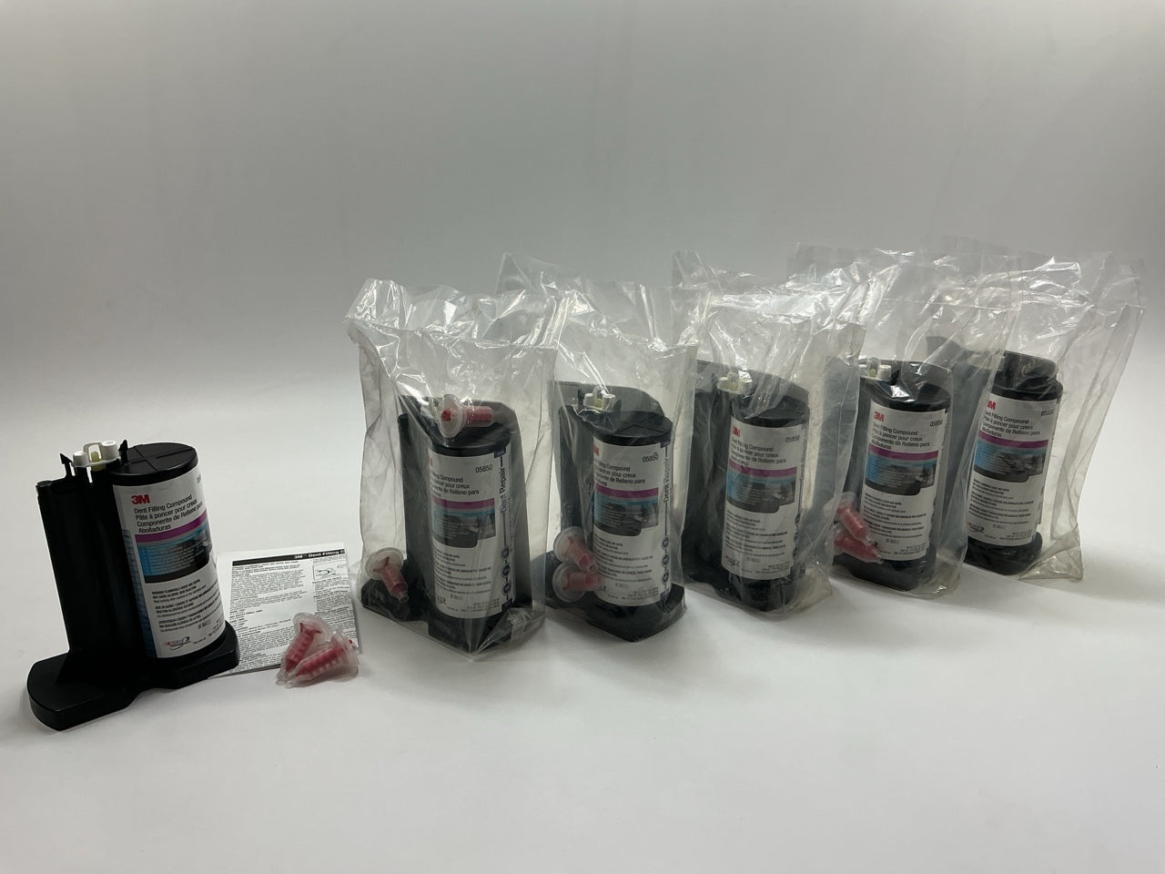(6) 3M 05850 Auto Dent Filling Compound For 05846 Gun (3M Dynamic Mixing System)