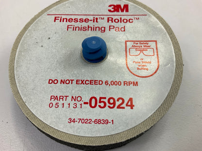 3M 05924 Finesse-it Roloc 3'' Finishing Pad, Pack Of 6