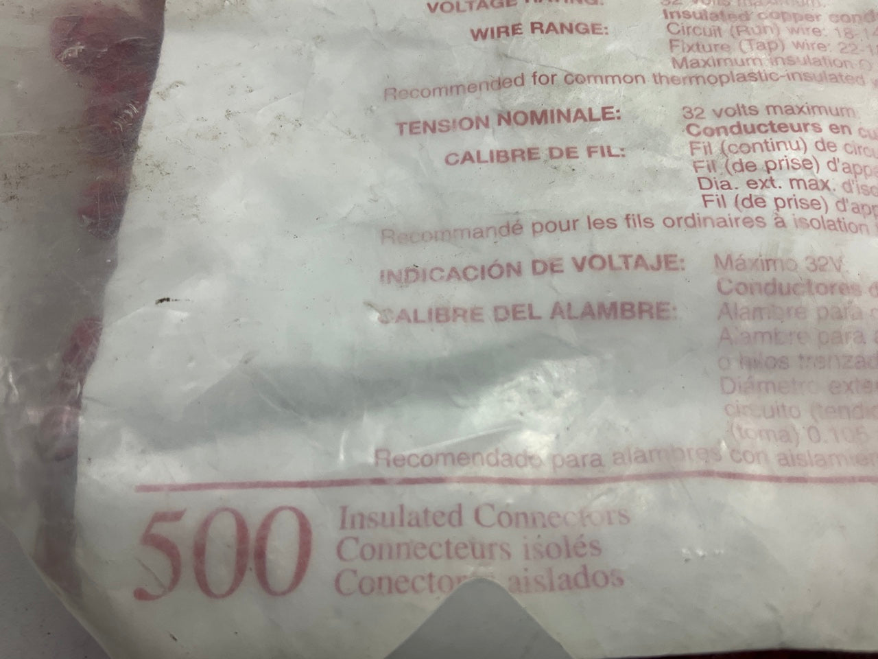 3M 06129 Scotchlok 905 IDC Tap Connector, 22-18 To 18-14 Ga., Red, 500 Pcs