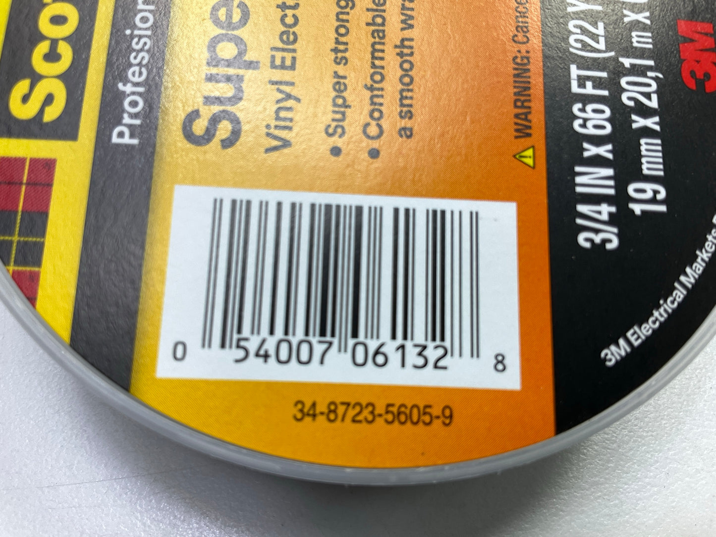 5 Rolls - 3M Scotch Super 33+ Vinyl Electrical Tape,  3/4 In X 66 Feet ( 22 Yds)