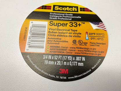 3 Rolls - 3M 06133 3/4''x52' Scotch Vinyl Plastic Electrical Tape
