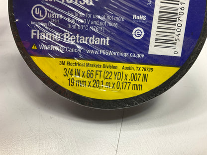 3M 06138 Highland Tape Vinyl Electrical Tape, 3/4 In X 66 Ft, Black