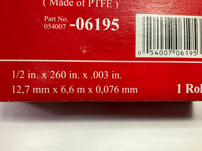 3M 06195 48 Series Premium Grade Thread Sealant And Lubricant Tape 1/2'' X 260''