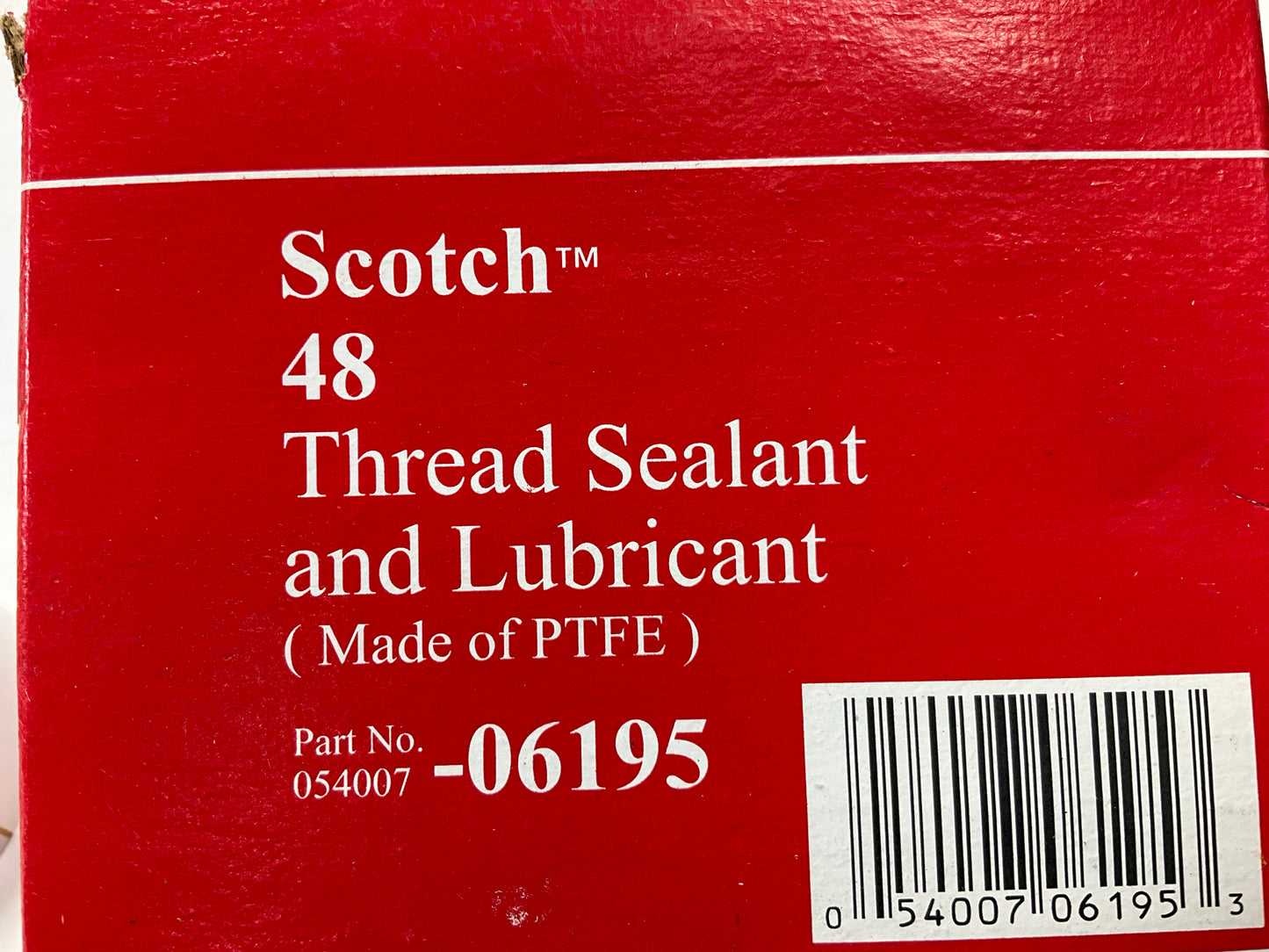 3M 06195 48 Series Premium Grade Thread Sealant And Lubricant Tape 1/2'' X 260''
