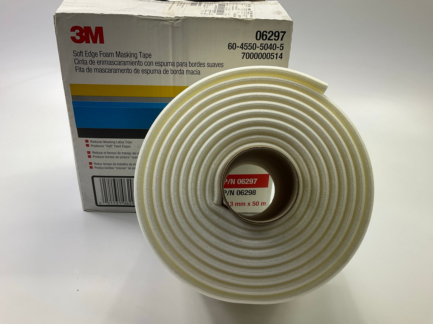 3M 06297 Soft Edge Foam Masking Tape 6297 12mm X 50 M (1/2 In. X 54.6 Yd)