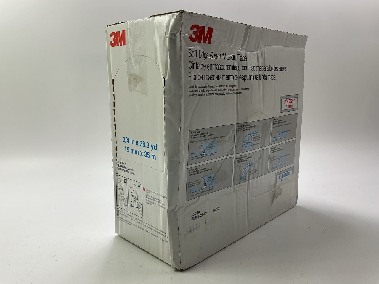 Damaged 3M 06298 Soft Edge Foam Masking Tape, 19mm Width (.75 Inches) X 35m