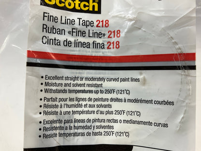 3M 06302 Scotch 218 Fine Line Tape 3/8 In X 60 Yd - 2 Rolls