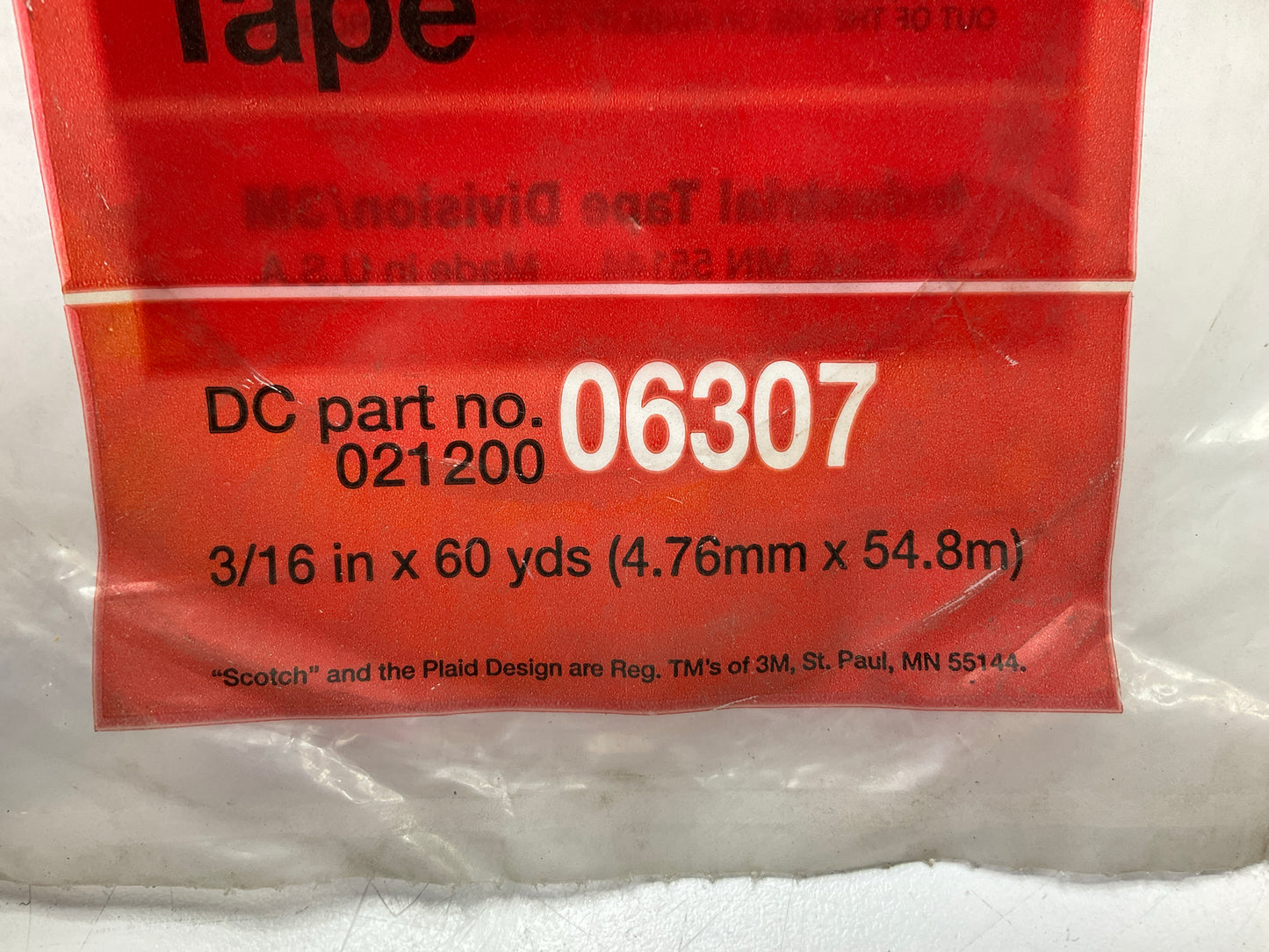3M 06307 Scotch 218 Fine Line Premium Masking Tape - 3/16'' X 60 Yds