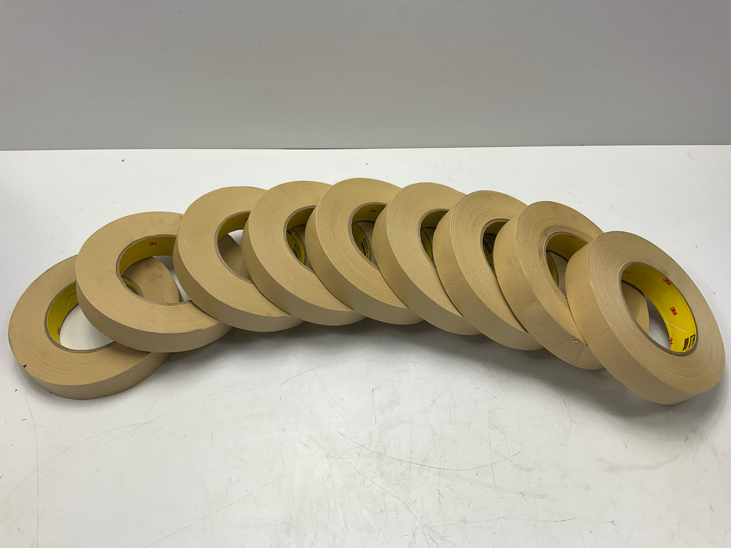 (9) 3M 06336 Automotive Refinish Masking Tape 233, 0.94'' X 60 Yard Each Roll