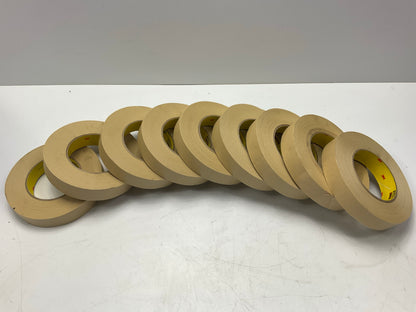(9) 3M 06336 Automotive Refinish Masking Tape 233, 0.94'' X 60 Yard Each Roll