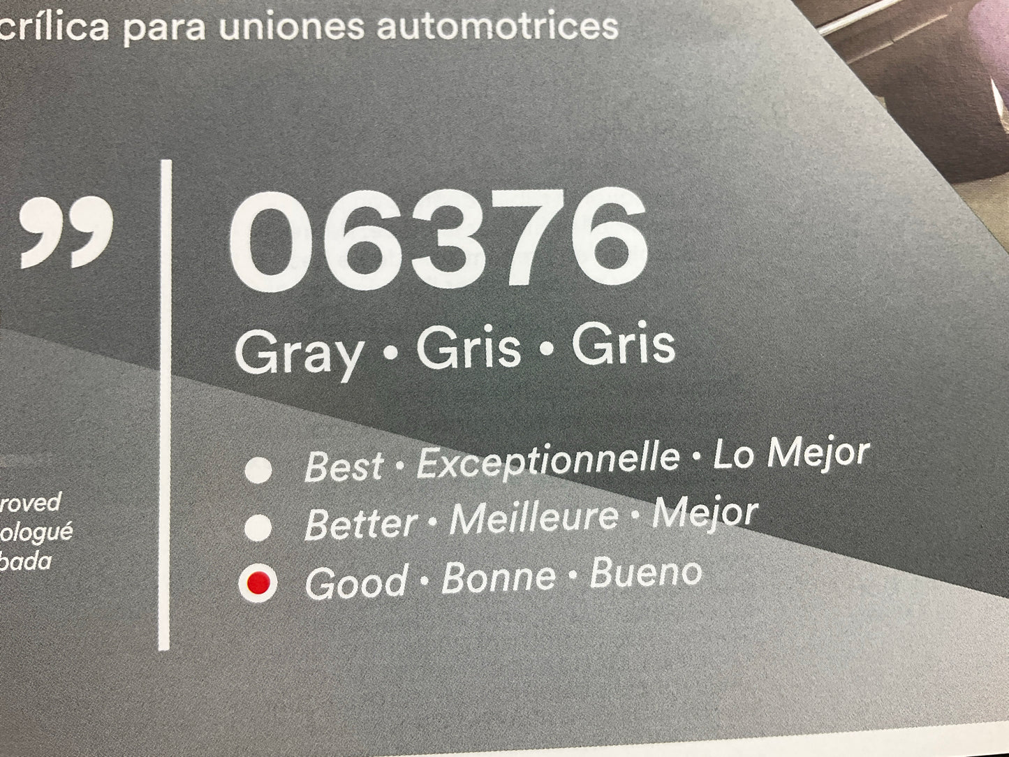 3M 06376 Automotive Attachment Tape, Gray, 1/4 In X 20 Yard