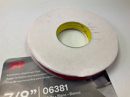 3M 06381 Automotive 45 Mil White Acrylic Foam Attachment Tape (7/8 In. X 20 Yd)
