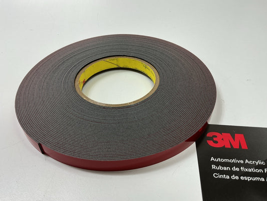 3M 06382 Automotive Acrylic Plus Double Side Attachment Tape Black 1/2'' X 20 Yds