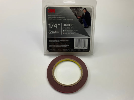 3M 06385 1/4'' X 5 Yd GRAY Double Sided Attachment Adhesive Tape, (6385)