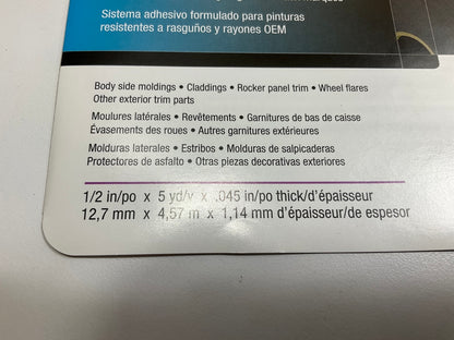 3M 06390 Acrylic Plus High-Bond Attachment Tape, 1/2'' X 5 Yards