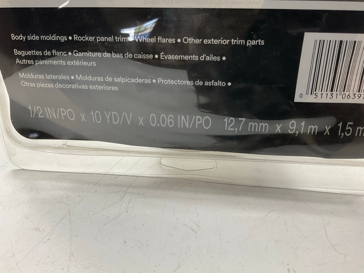3M 06397 Automotive Attachment  Double Sided Tape, 10 Yd X 1/2 In, Black