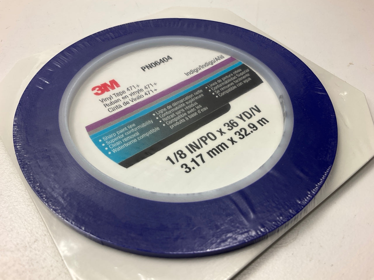 3M 06404 Vinyl Fine Line Masking Tape 471+ (1/8'' X 36 Yards) Indigo