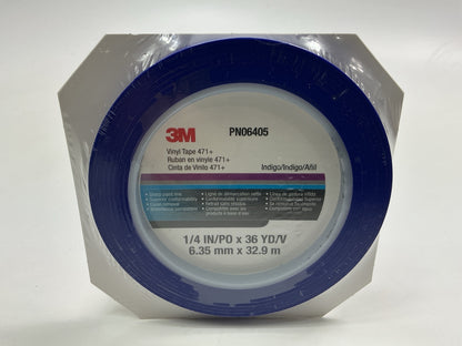 3M 06405 Scotch Plastic Tape 471, Blue, 1/4'' X 36 Yard - Pack Of (12) Rolls