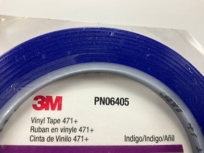 5 Rolls - 3M 06405 471+ 1/4'' X 36 Yds Plastic Blue Fine Line Vinyl Tape