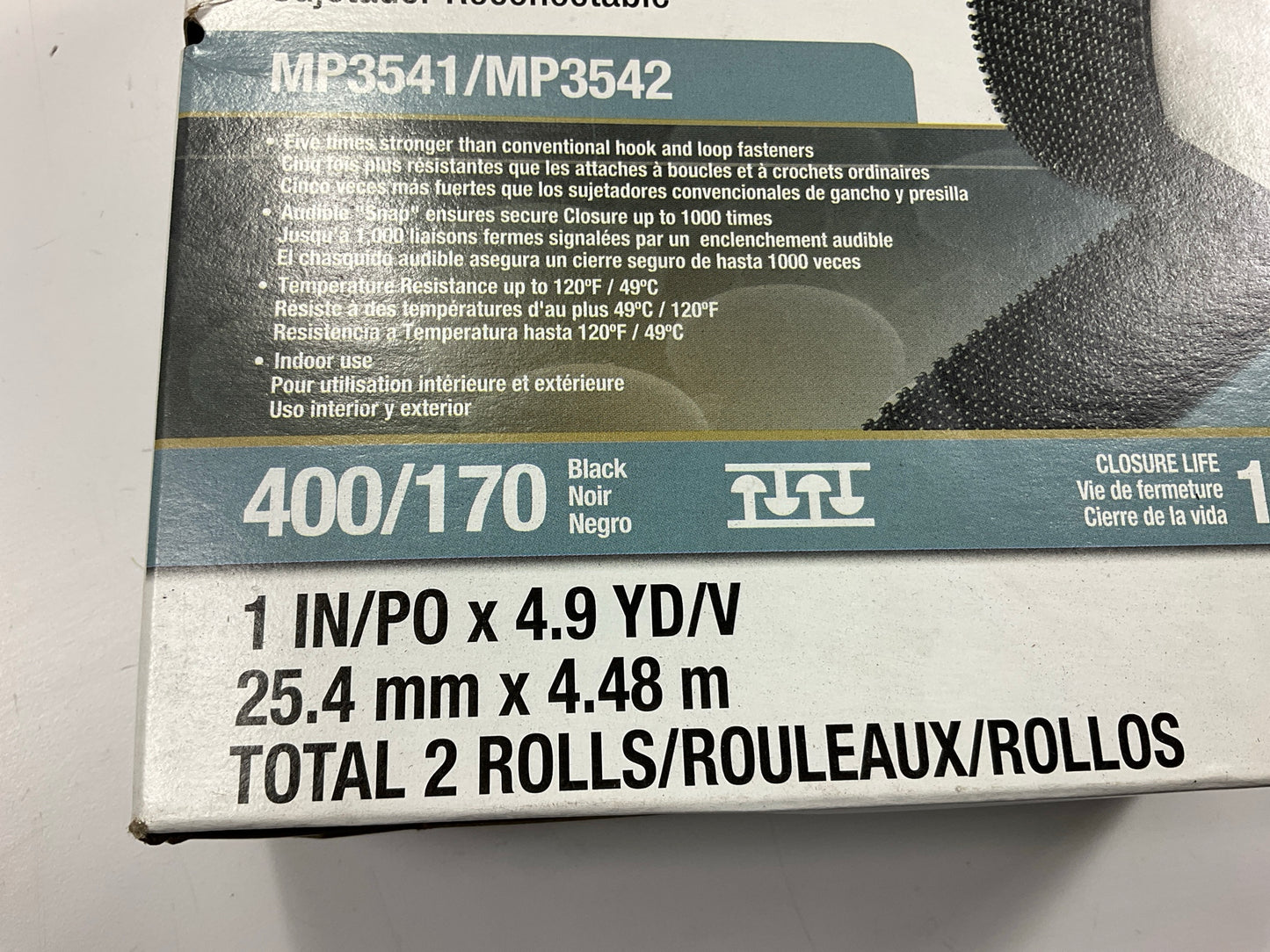 3M 06483 Dual Lock Reclosable Fastening System,  1'' X 4.9 Yards