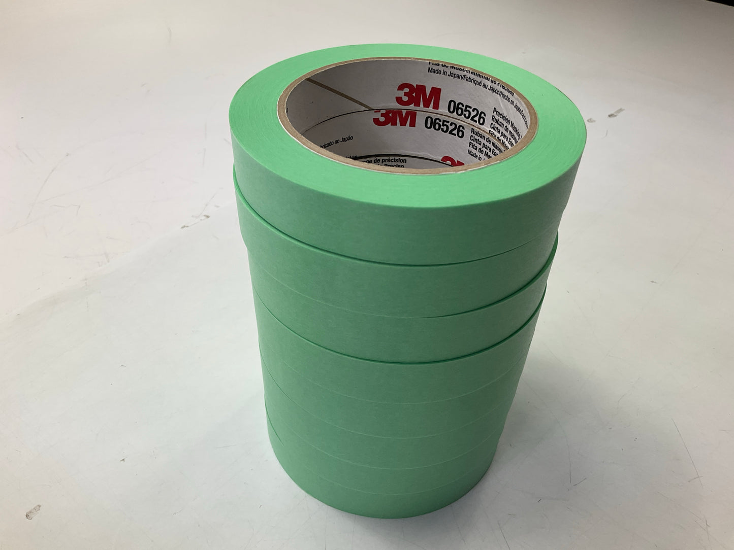 16 Rolls - 3M 06526 Precision Masking Tape Green, 3/4'' Width X 60 Yard Each Roll