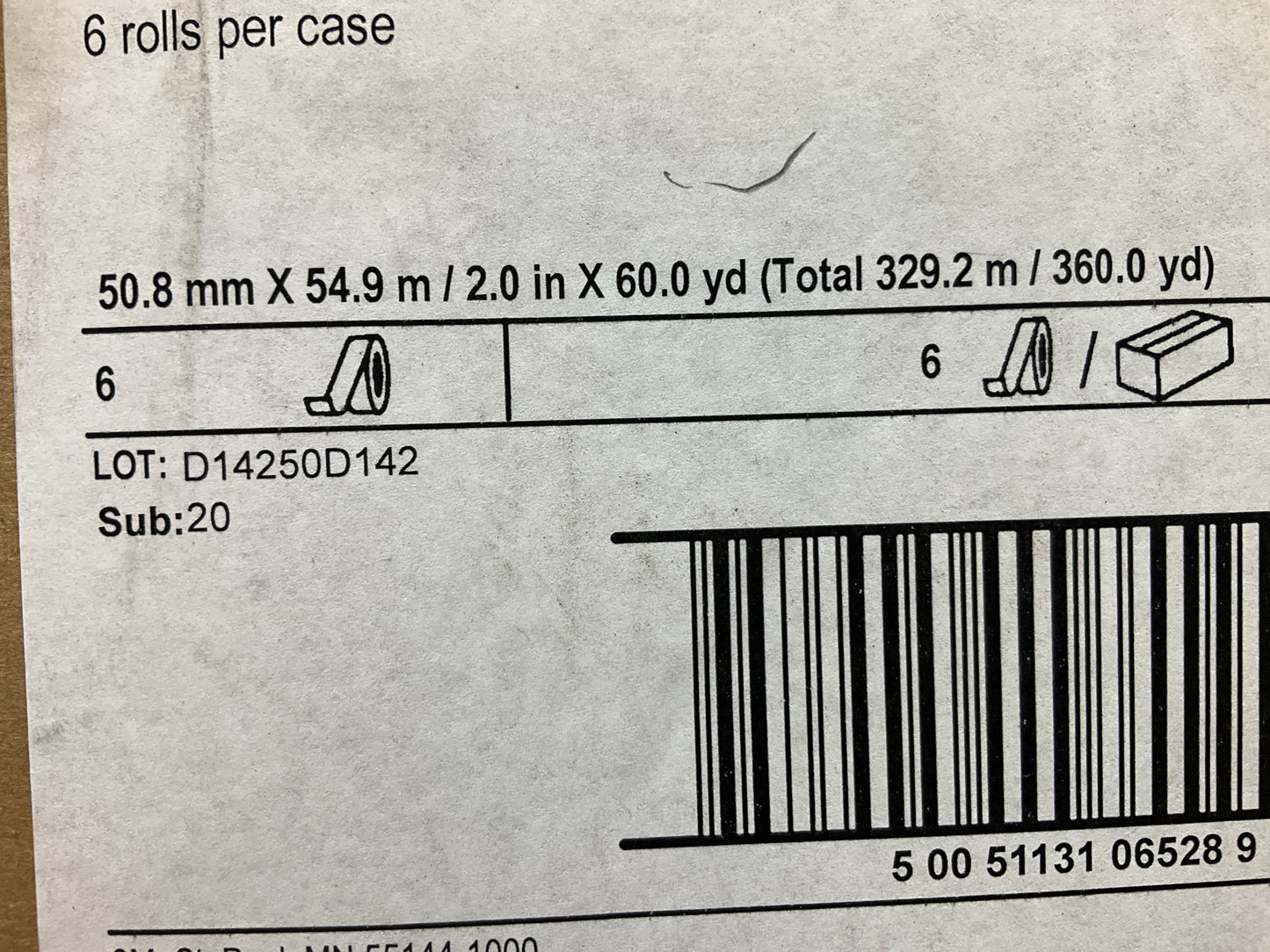 3M 06528 Precision Masking Tape, 2 In X 60 Yds, 6 Rolls Total