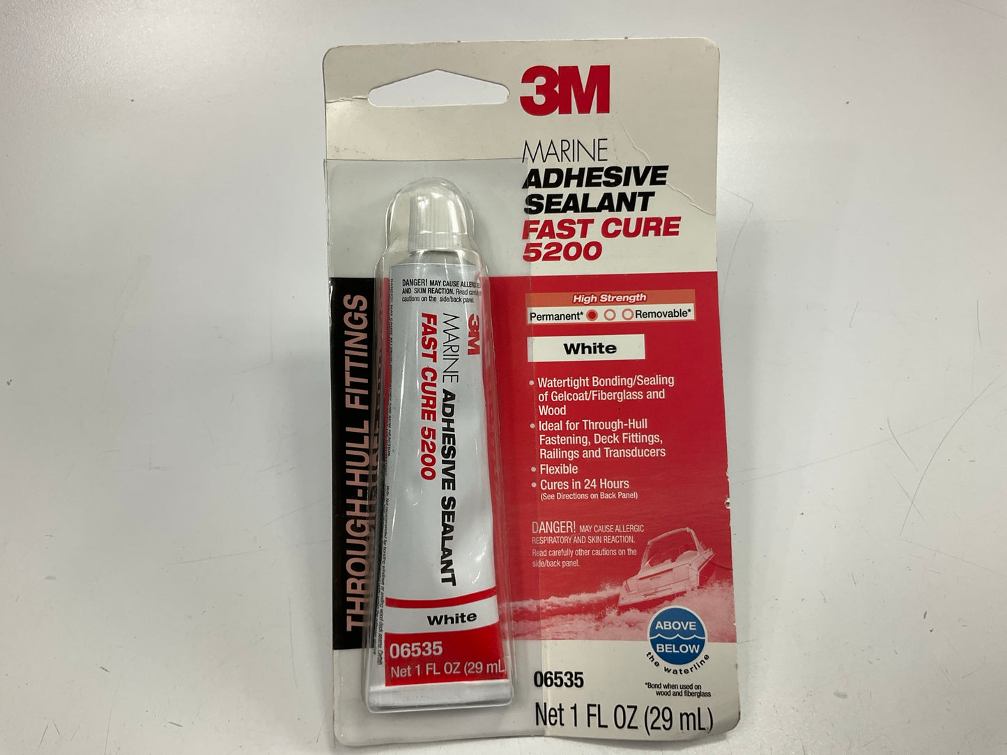 3M 06535 Marine Adhesive Sealant 5200 Fast Cure White,1 Oz Tube