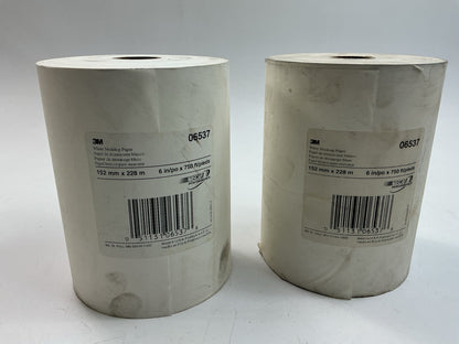 AS SHOWN (2) Rolls 3M 06537 White Masking Paper Heat Resistant Lint Free 6''x750'