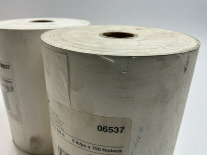 AS SHOWN (2) Rolls 3M 06537 White Masking Paper Heat Resistant Lint Free 6''x750'