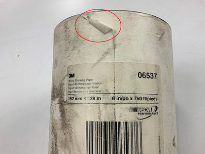 AS SHOWN, 3M 06537 White Masking Paper Heat Resistant Flexible Lint Free 6''x750'