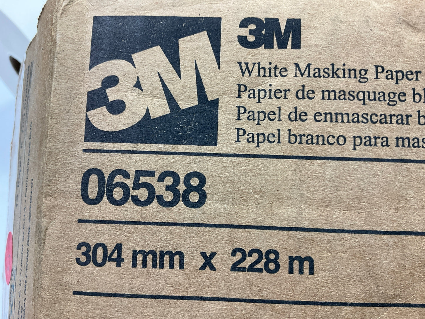 3M 06538 White Automotive Paint Masking Paper 12 In X 750 Feet - TWO ROLLS