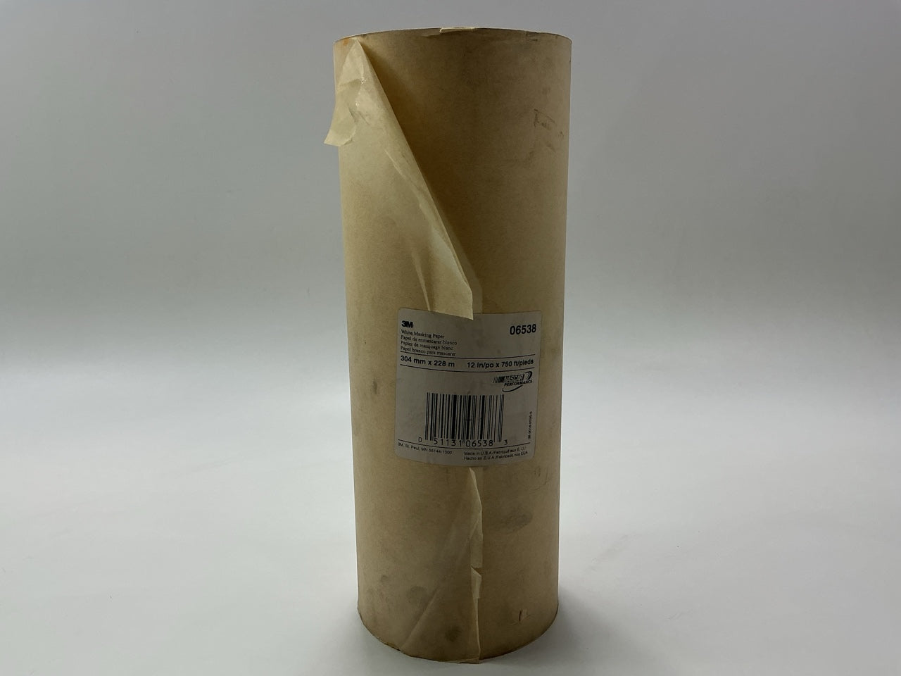 AS SHOWN #2, 3M 06538 White Automotive Paint Masking Paper 12 In X 750 Feet Roll