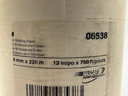3M 06538 White Automotive Paint Masking Paper 12 In X 750 Ft - ONE ROLL