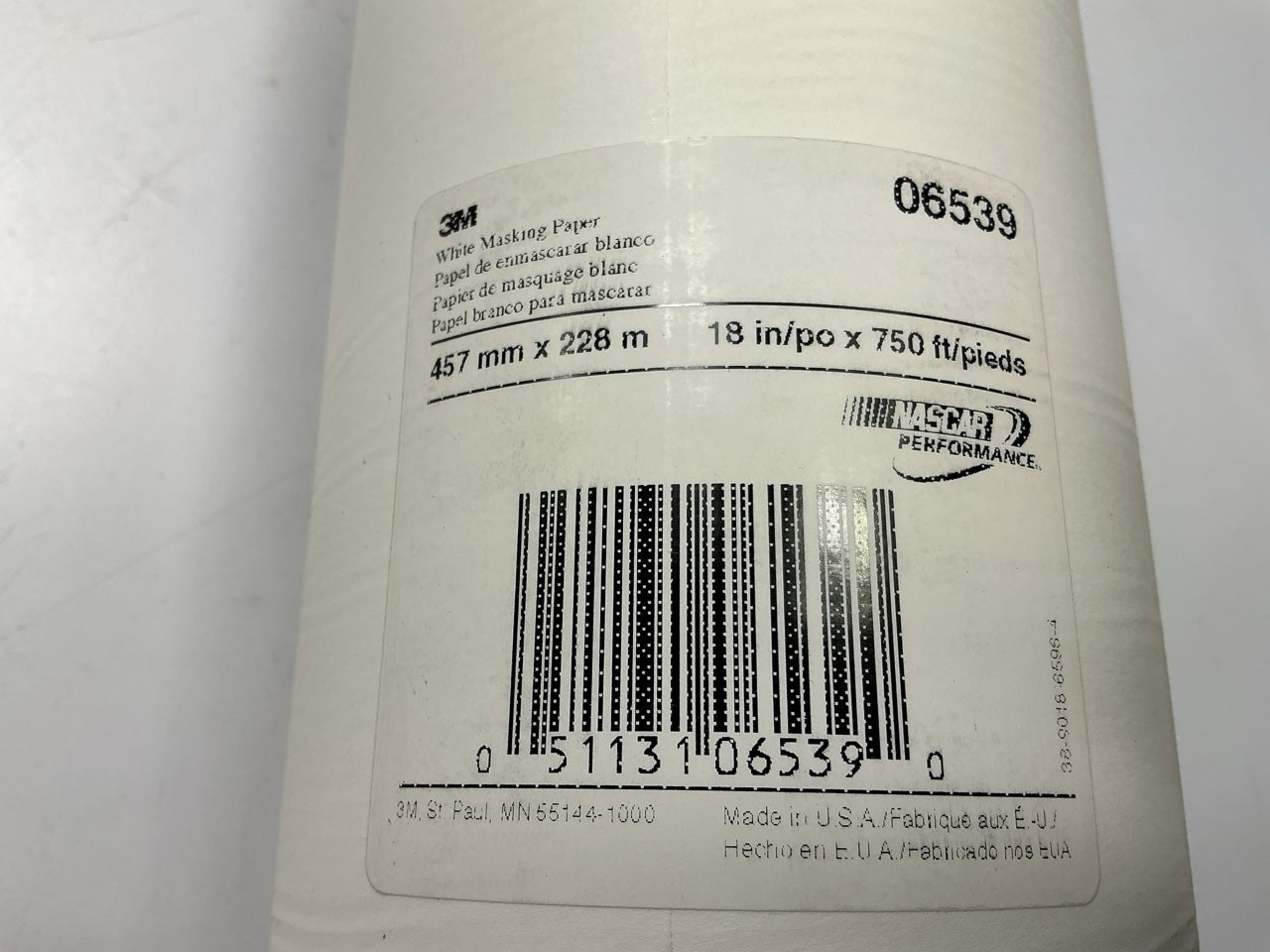 3M 06539 White Masking Paper Heat Resistant, Flexible, Lint Free, 18 In X 750 Ft