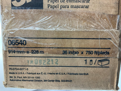3M 06540 36'' X 750' Feet Long White Masking Paper Roll